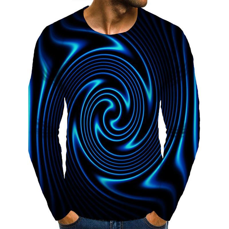 Bobby 2 Grafische optische illusie 3D-geprinte lange mouwen T-shirt Heren Dames Kleding O-hals Casual Comfortabele top Streetwear Losse T-shirt 5XL