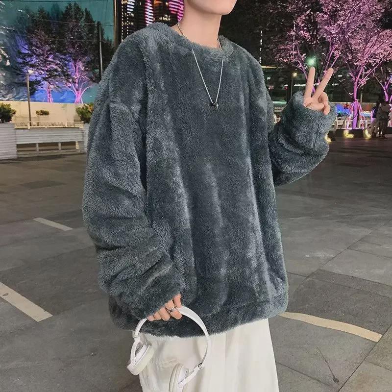 VantaGoods Heren 2025 Tie-Dye Gradient Knit Sweater: Lente- en herfst-losse trui in Japanse stijl M grijze kleur