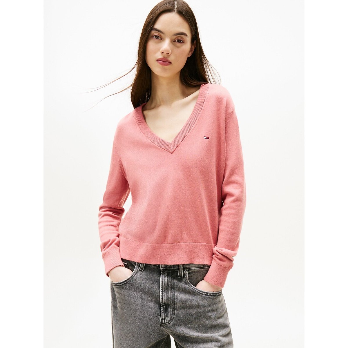 TOMMY JEANS Trui met V-hals TJW ESSENTIAL VNECK SWEATER EXT