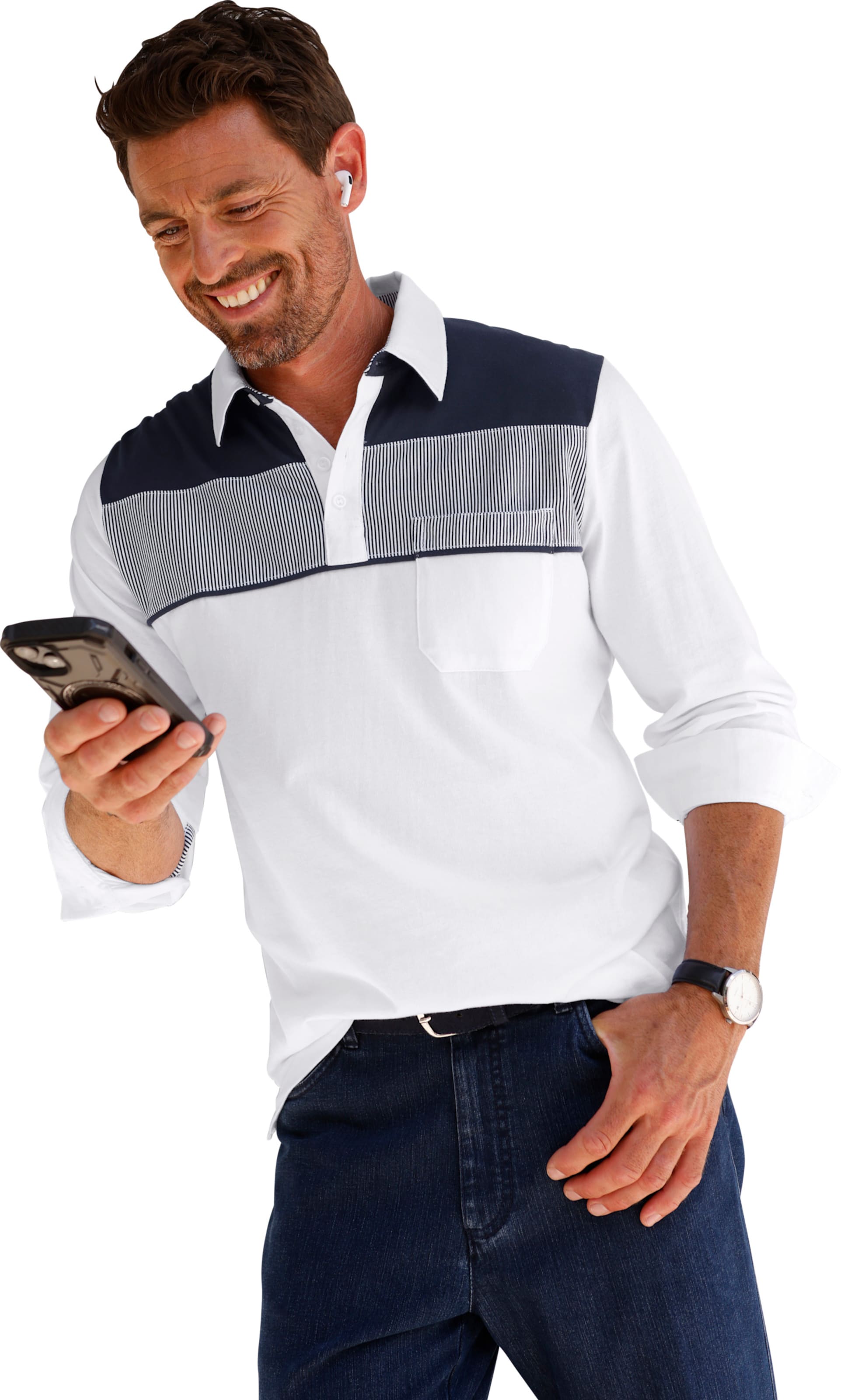 Catamaran Poloshirt met lange mouwen (1-delig)