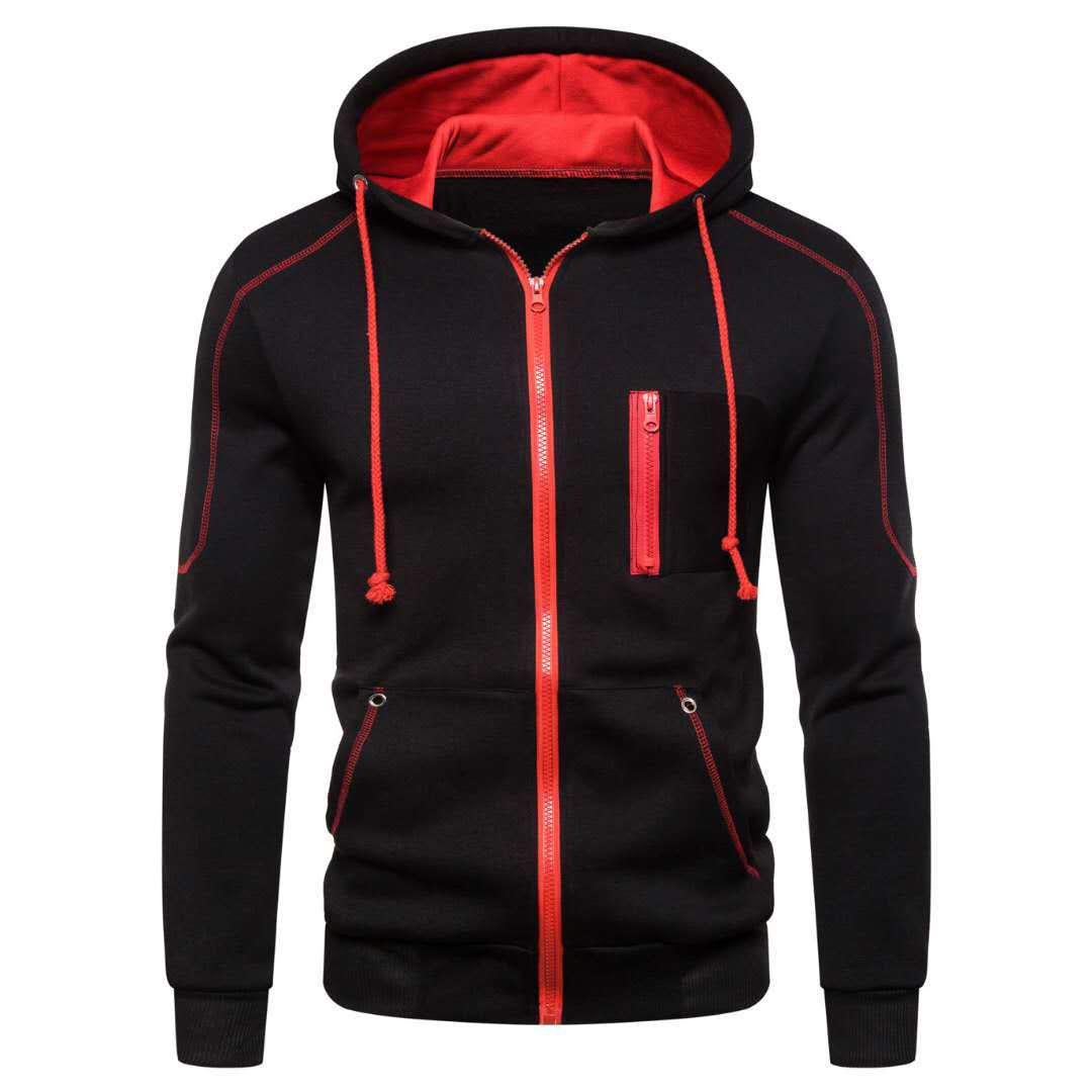 Luojin 2023 Heren Zip Up Hoody Effen Hoodie Rits Sport Jumper Kapmantel Warme Jas 3XL grijs