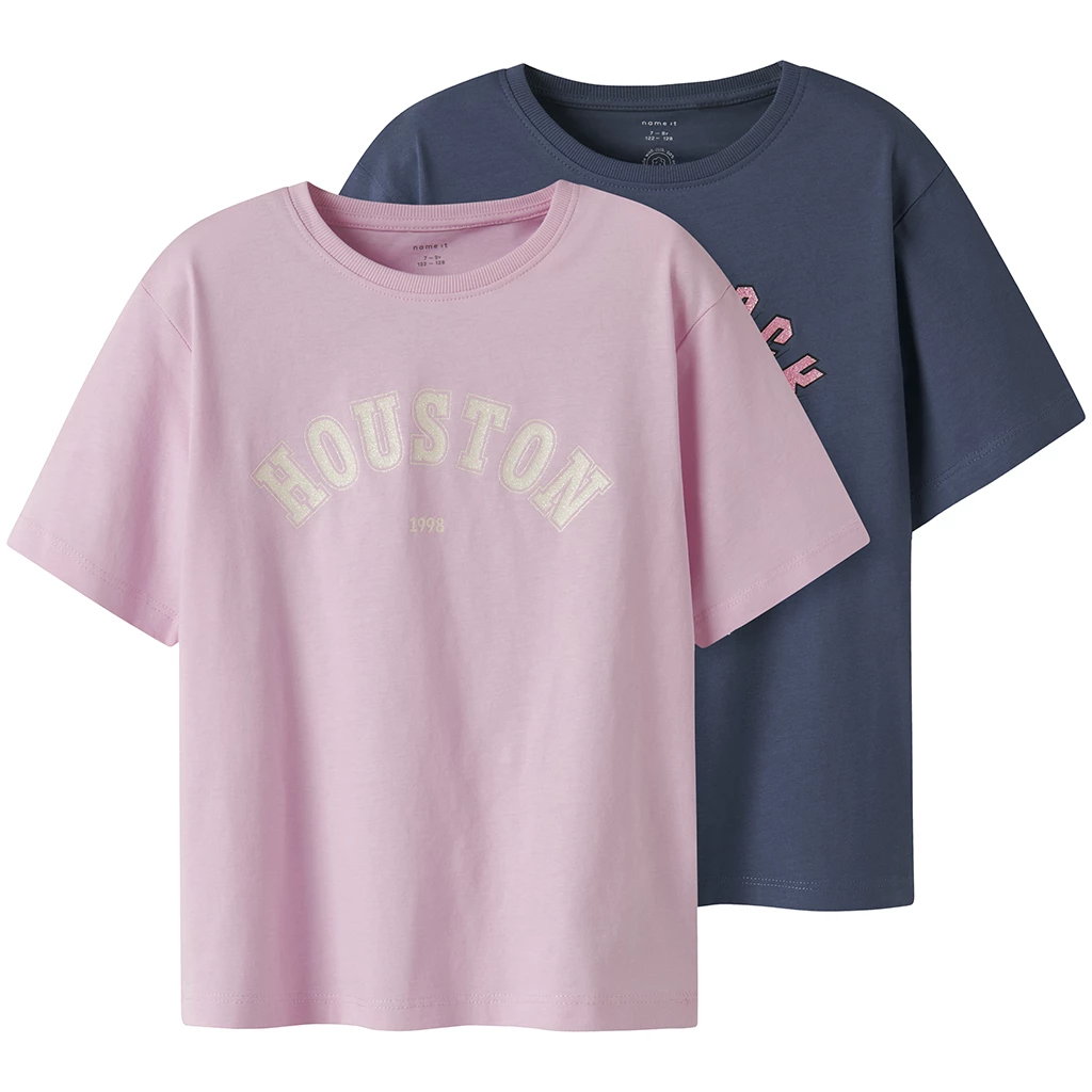 Name It T-shirt NKFKASSANDRA 2P SS NREG TOP PB (set, 2-delig)