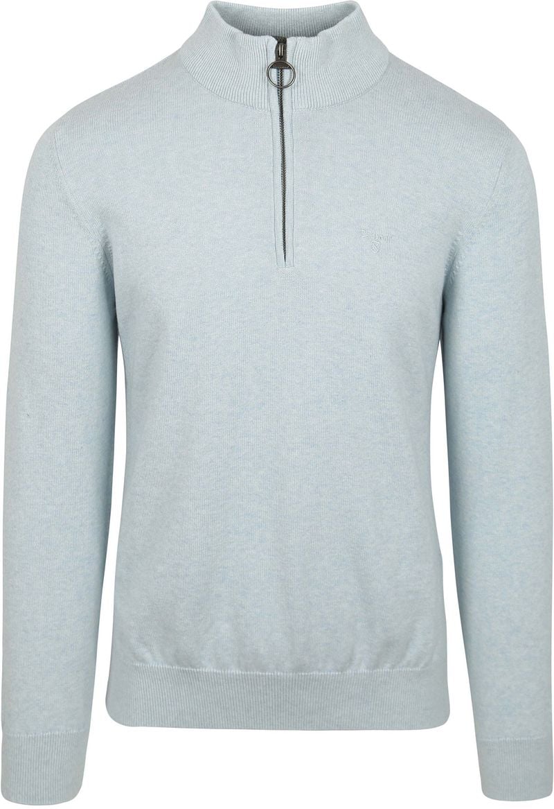 Barbour Half Zip Trui Lichtblauw