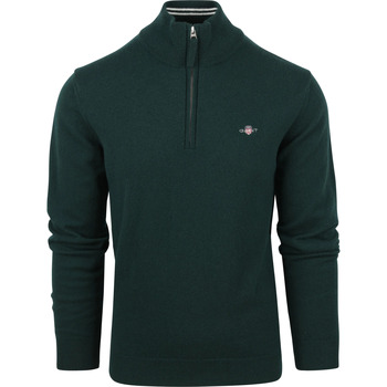 Gant Sweater  Halfzip Wol Trui Logo Groen