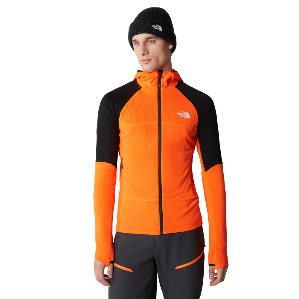 The north face Bolt Polartec Hooded Jacket Shocking Orange/TNF Black
