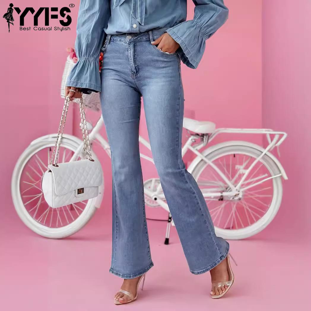 YYFS Damesmode Denim Casual Hoge Taille Broeken Broeken & Capri's Casual Broeken XXL blauw