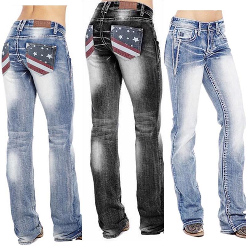 AI Supermarket Dames Slim Fit Plus Size Jeans Broeken S donkerblauwe kleur