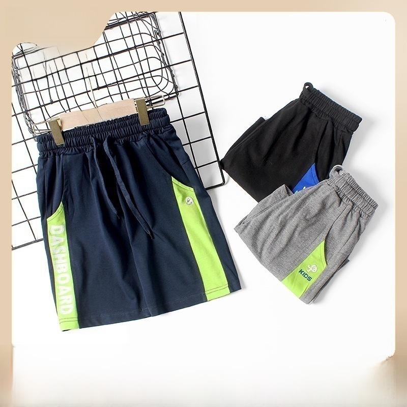 VantaGoods 2024 Zomer Colorblock Jongens Losse Casual Shorts 150cm grijze kleur