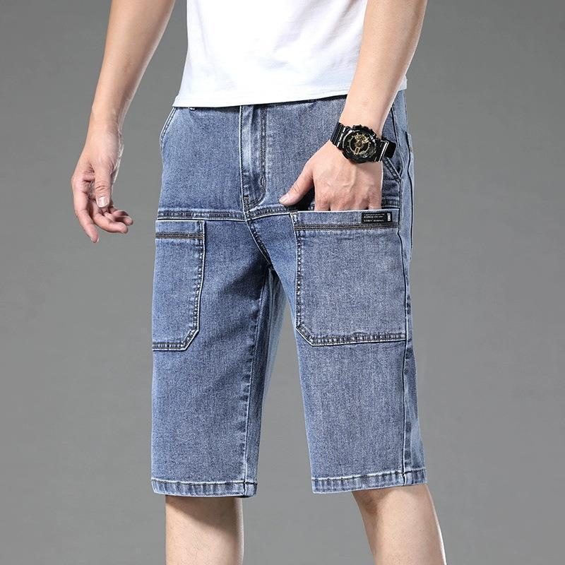 VantaGoods Four Seasons Blue Denim Casual Driepunts Mode Shorts voor Jongens 38 (Waist 3') 200 lbs
