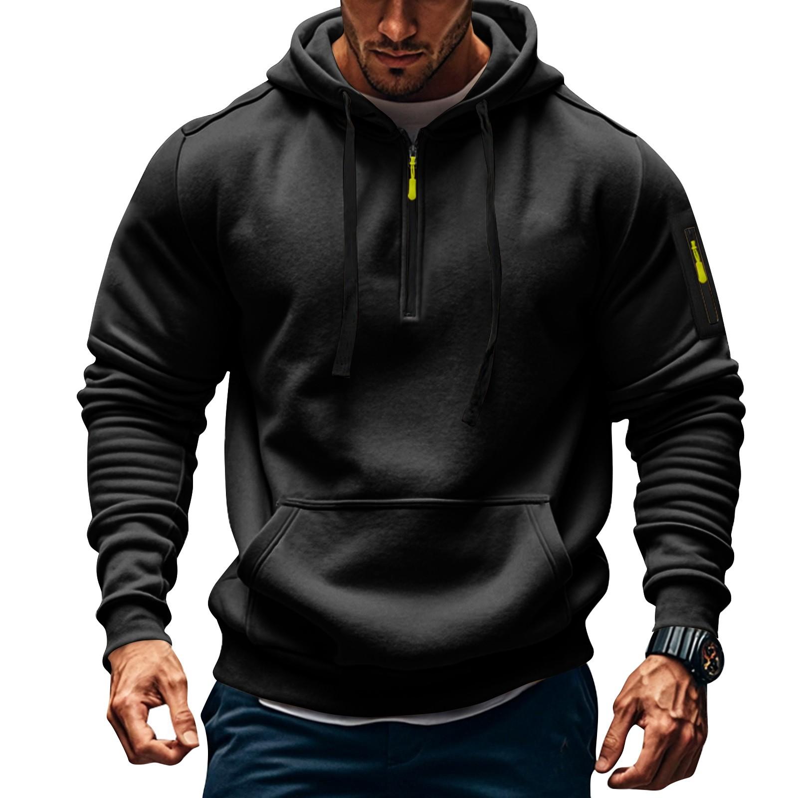 Explorer Outdoors Heren Sweatshirt Hoodie Rits Arm Zak Cardigan Heren Sport Grote Maat Casual Hoodie XXXL donkerblauwe kleur