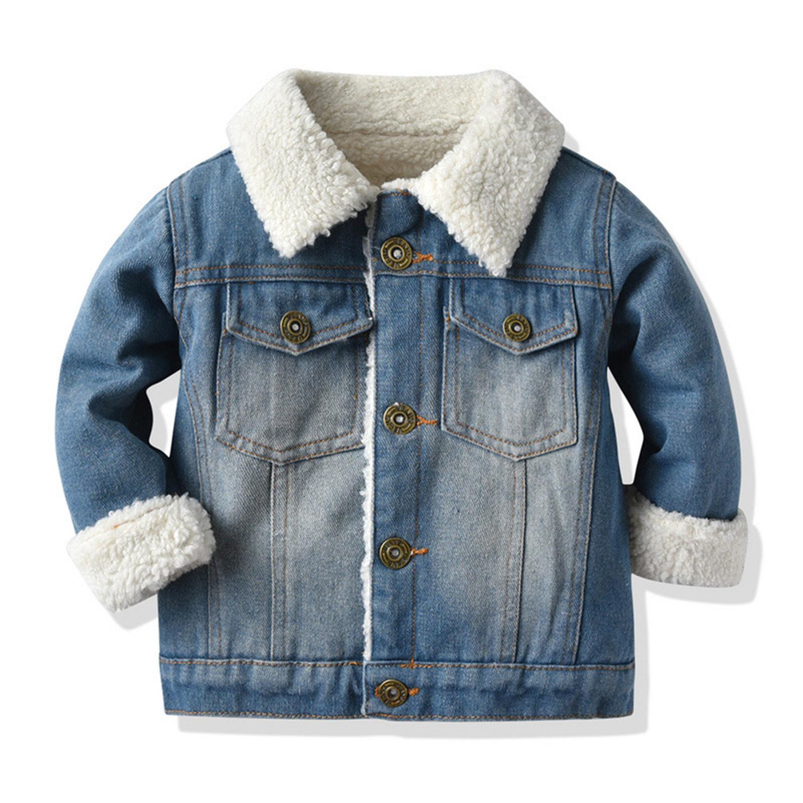 Sinking fish Denim jas voor kinderen, met lange mouwen, rood en zwart geruit FakeDenim overhemd 90 lichtblauwe kleur