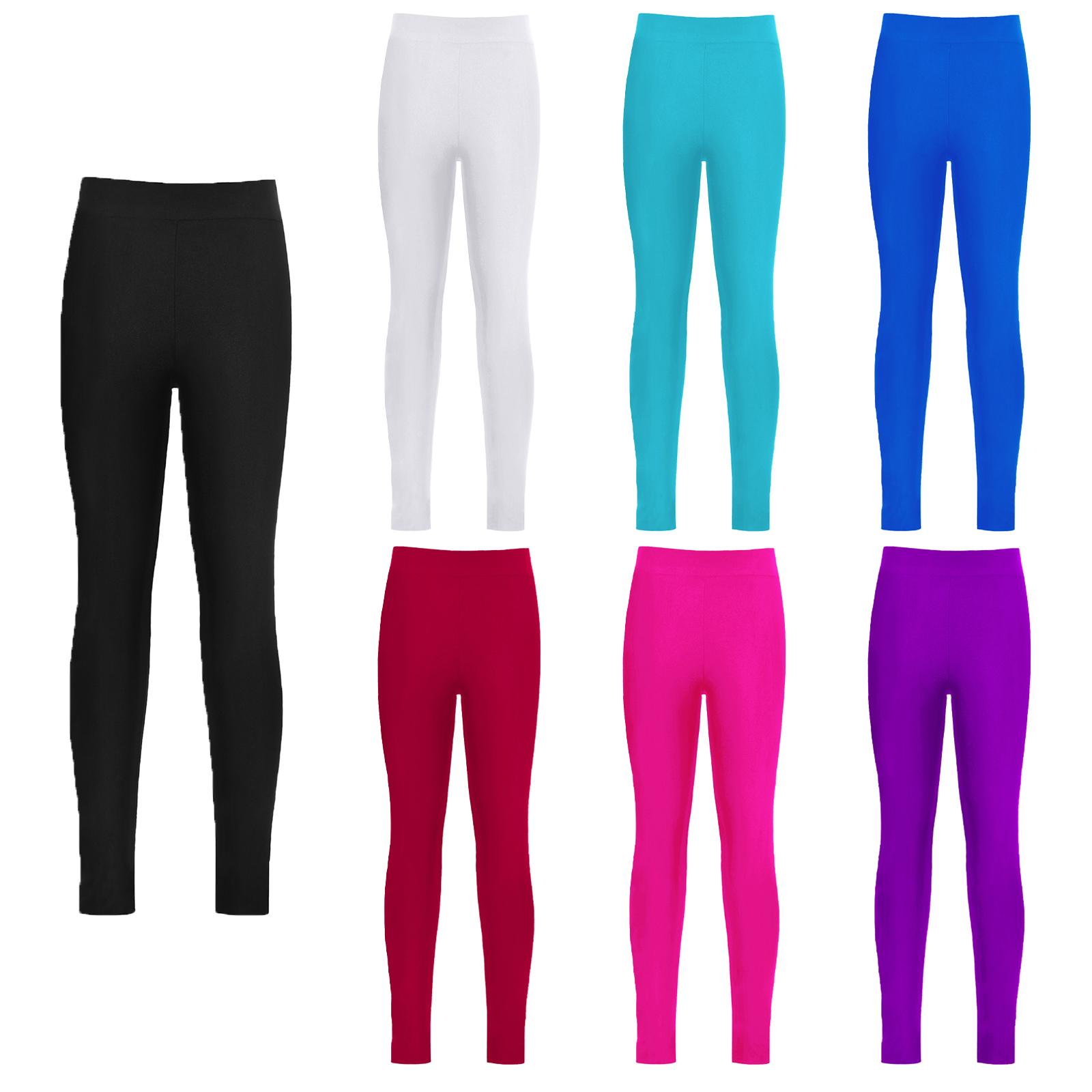 RUNQHUI Kinderen Meisjes Elastische Tailleband Rekbare Lange Broek Leggings voor Skaten Casual Sporten 11-12 Years zwart