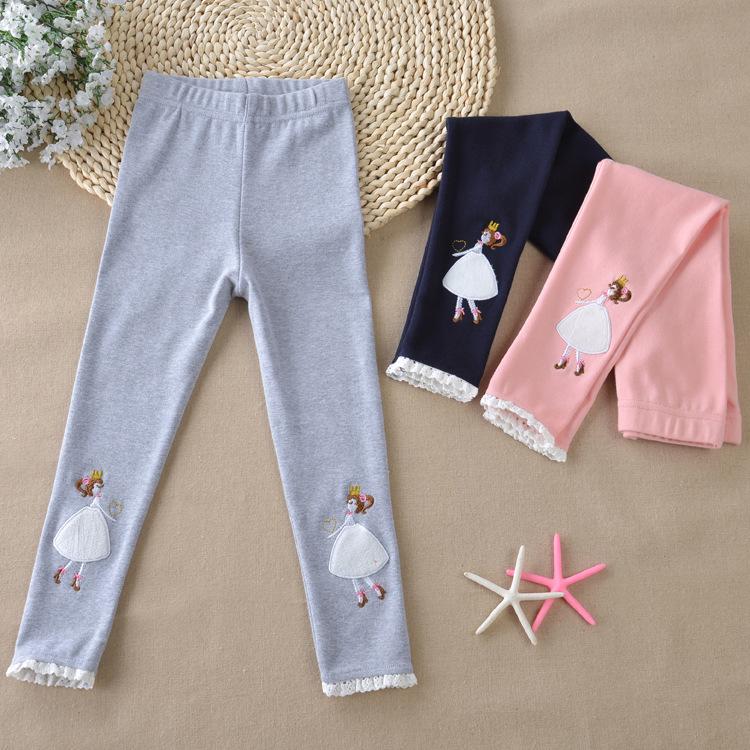 VantaGoods Koreaanse stijl meisjes katoenen leggings 2021 - All-Match voor middelgrote en grote meisjes Size 110 (for 100 cm height) koningsblauwe kleur