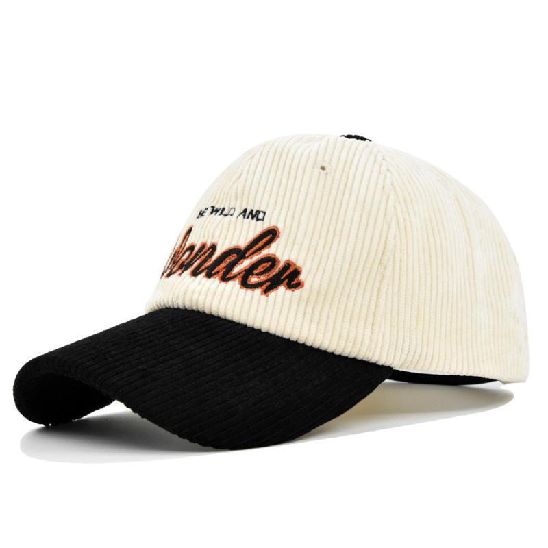 Dexing Corduroy Colorblock Borduurwerk Baseball Cap Voor Vrouwen Winter Hoed Street Hip Hop Snapback Heren Baseball Caps Vrouwelijke Zonnehoeden Adjustable