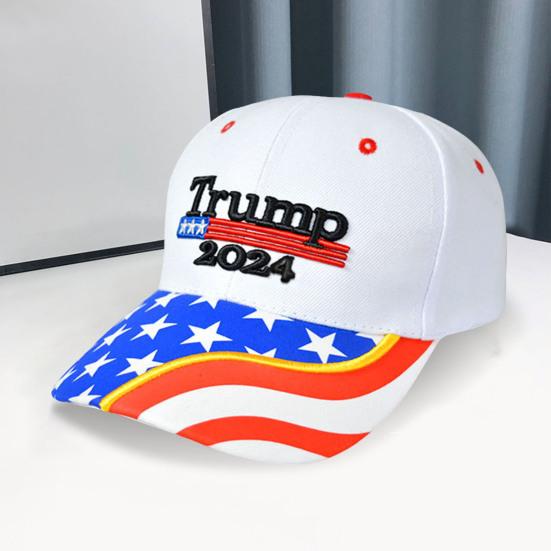 Joybox Trump Baseball Pet Letter Borduurwerk Lange Rand Zonnescherm 2024 President Verkiezingscampagne Amerikaanse Vlag Print Retro Rally's Feesten Unisex Pet roze