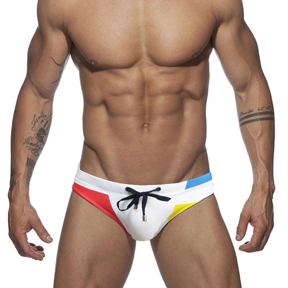 UXH Fashion Heren zwemslips Trunks Kleurenprint Mode Print Strakke pasvorm Sexy badmode Strandkleding Zonnen Surfen XXL lichtblauwe kleur