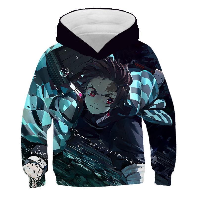 ETST WENDY 09 Lente Mode Kinderen Demon Slayer Hoodie Jongens 3D Print Cartoon Lange Mouw Casual Capuchon Kleding 4-14T Nieuwe Stijl 140