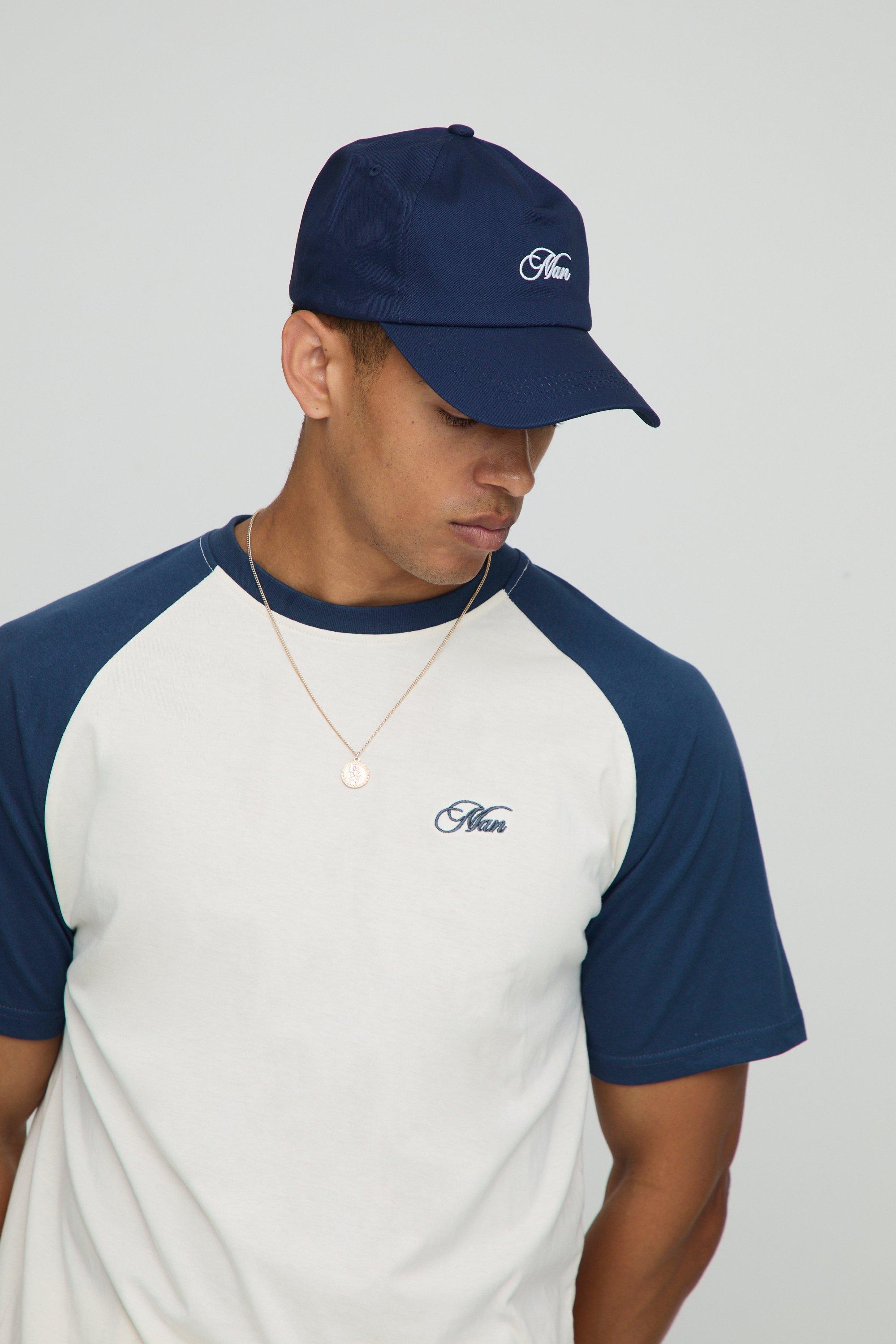 Boohoo Man Geborduurde Keperstof Pet, Navy