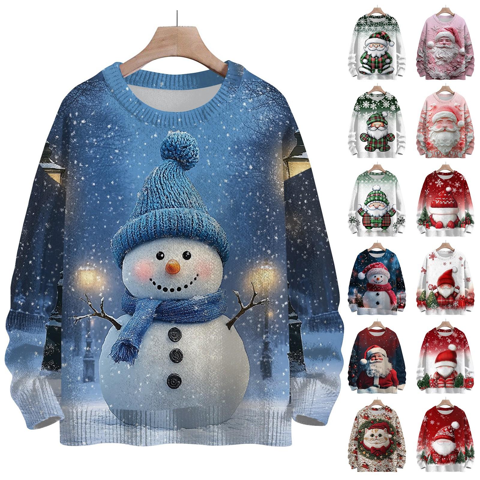 Choose one Kersttrui voor kinderen Jongens en meisjes Gebreide trui Schattig shirt Herfst ronde hals Pullover Tops 130 rood