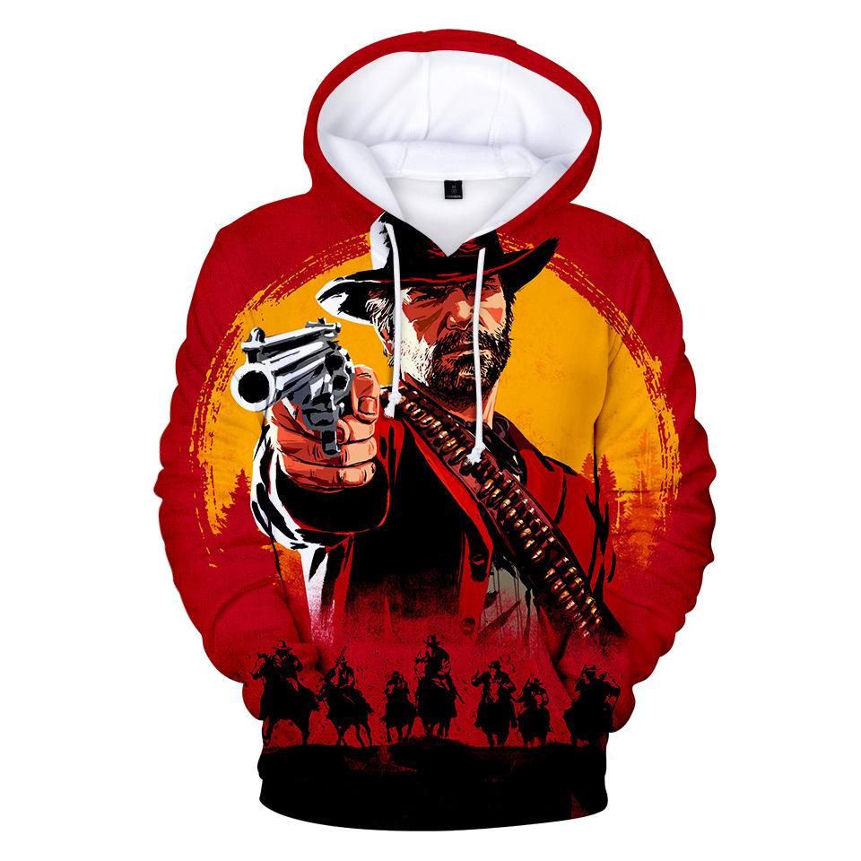 ETST 011 Populair spel Red Dead Redemption 2 Hoodie 3D Print Heren Streetwear Kleding Mode Plus Size Kind Hooded Sweatshirt unisex Tops M