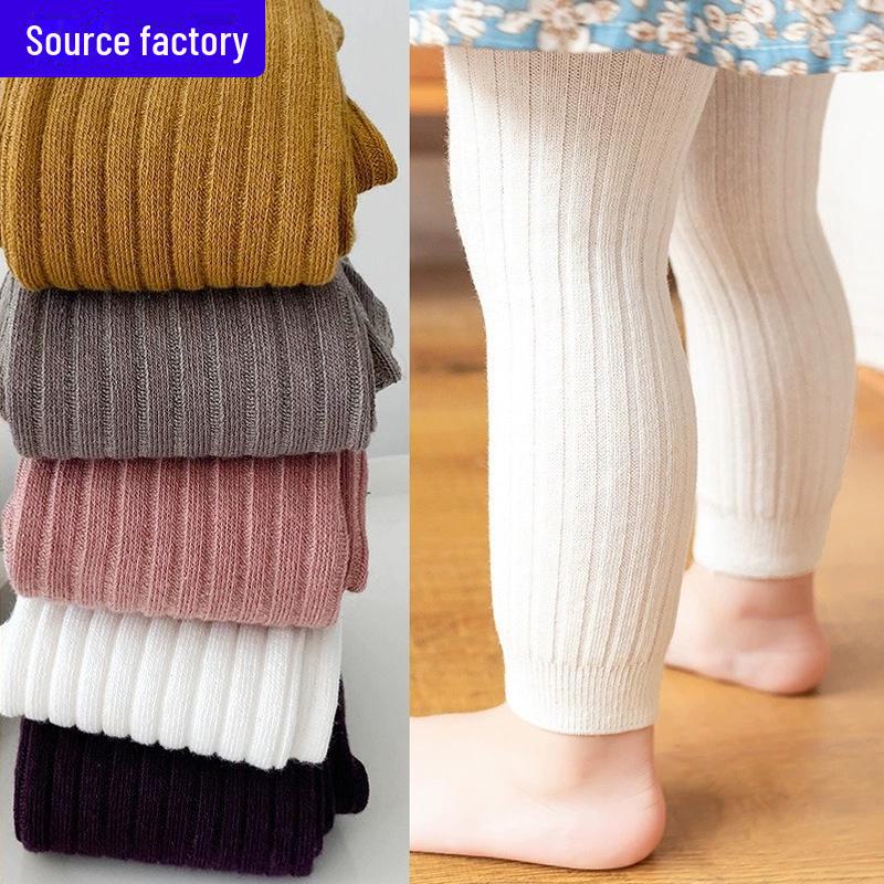 AI Supermarket Casual legging met negen punten voor kinderen in Koreaanse stijl voor lente en herfst. Elastische en comfortabele babymeisjespanty's. L (2-4 years)