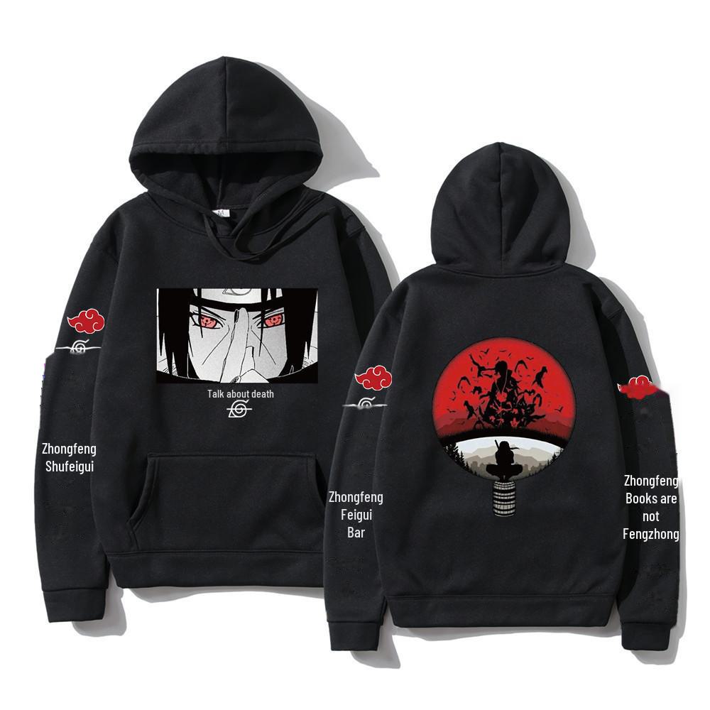 AI Supermarket Naruto Heren Modieuze Fleece Hoodie - Trendy Anime Sweatshirt met Lange Mouwen voor Lente en Herfst XL zwart
