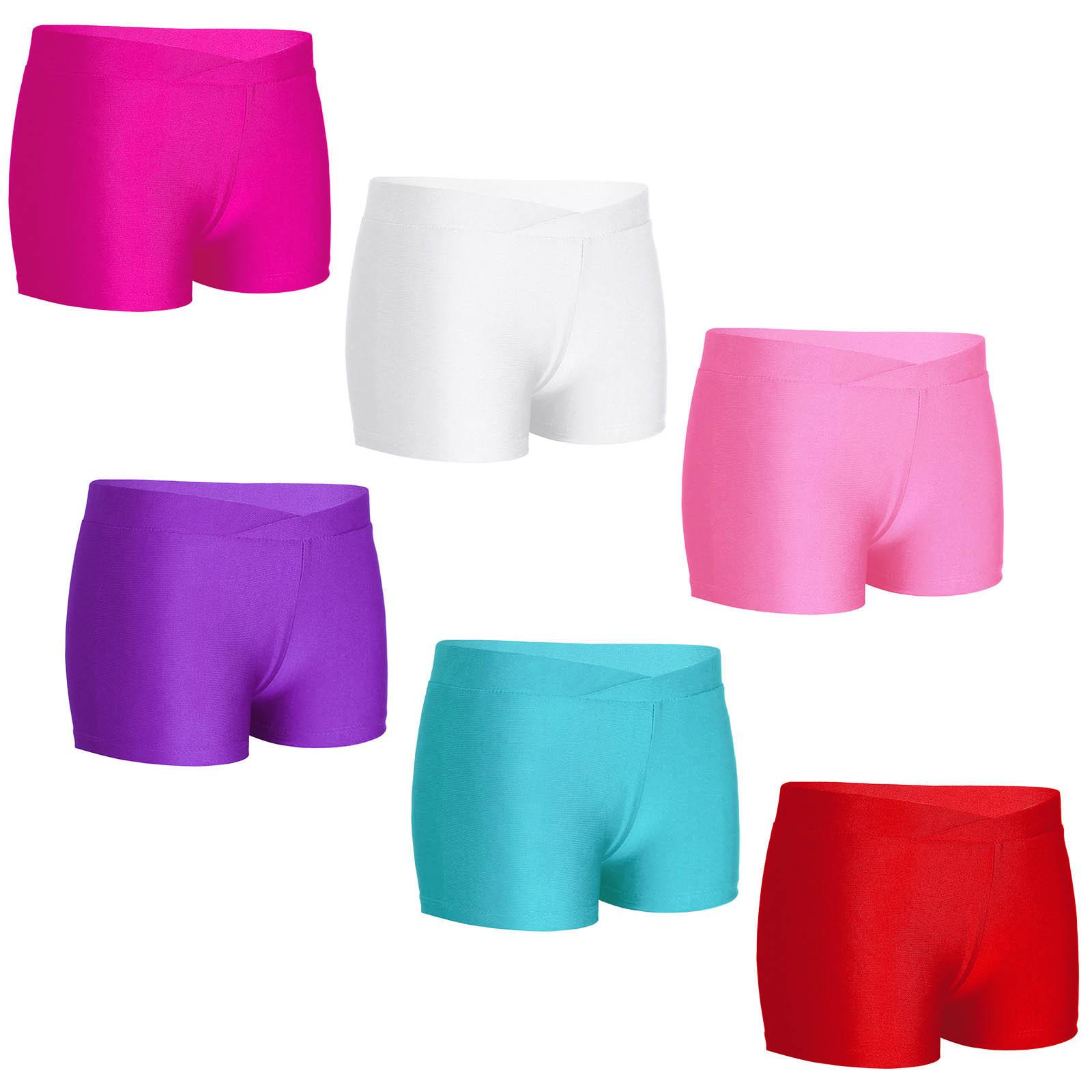 Yeahdor Kinderen meisjes elastische taille shorts kind dans sport gymnastiek workout bodems shorts 5-6 Years