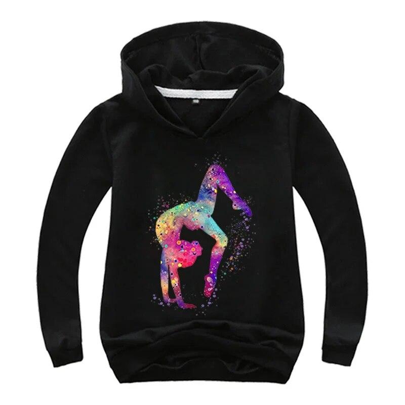 Xuhaijian02 Aquarel Gymnastiek Cartoon Hoodies Kinderen Jongens Sweatshirts Trui Bovenkleding Hoodie Meisjes GYM Streetwear Hoody Jongenskleding 140