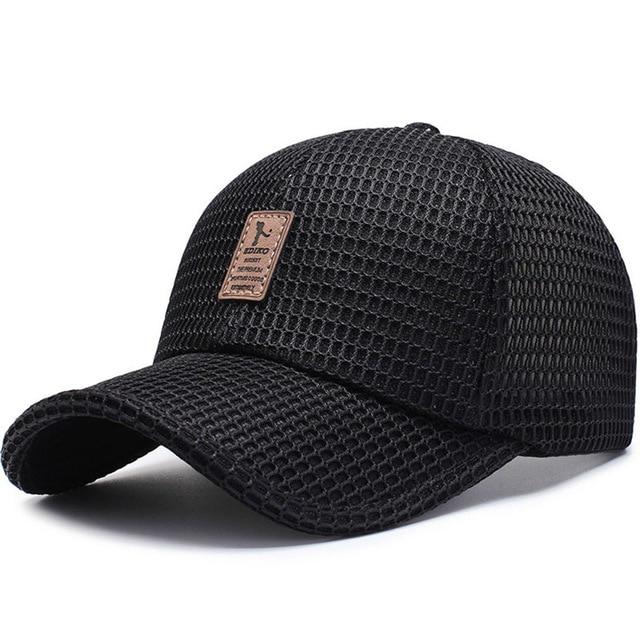 Casual mall Zomer Baseball Cap Heren Mesh Ademend Snapback Cap Unisex Verstelbare Comfortabele Zon Vader Hoeden Zonnebrandcrème Caps zwart