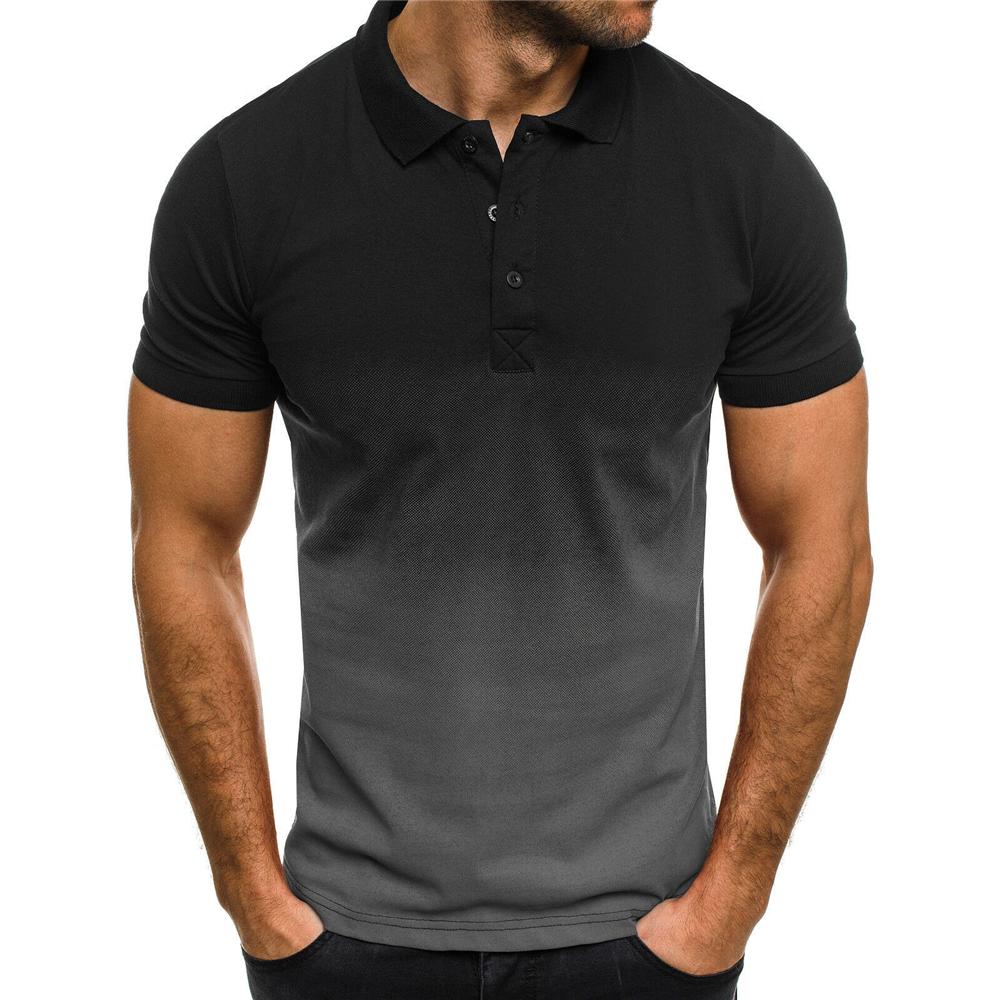 MAO MAO DIAN Heren golfpoloshirt met korte mouwen, slank T-shirt, knopen, zomer, casual, losse tops 3XL