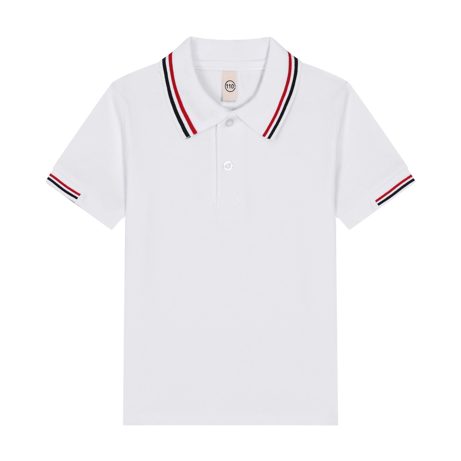 VantaGoods Witte katoenen polo met korte mouwen voor kinderen - Unisex schooluniform met revers 110 cm