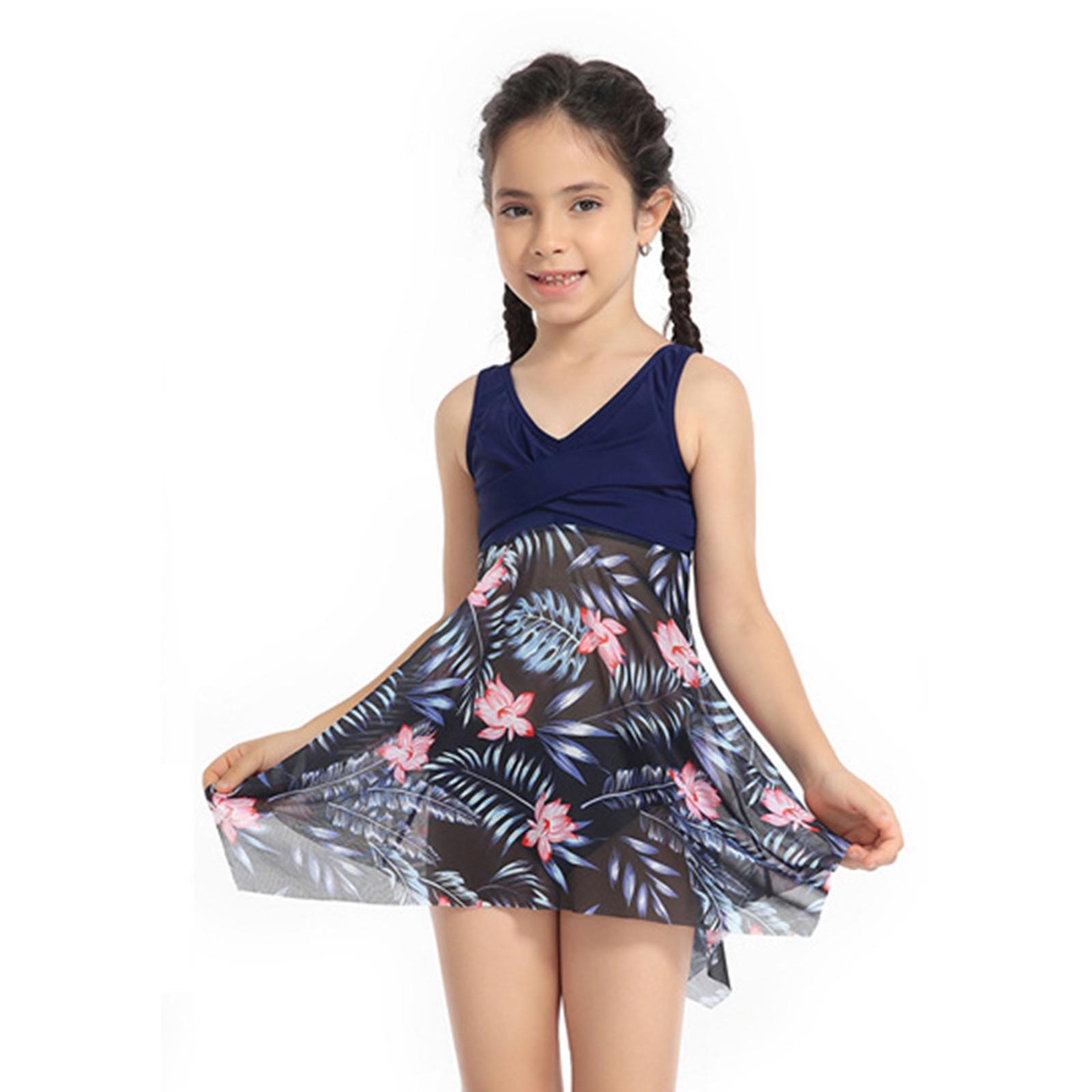 Chicago Rose Kinder tweedelig badpak met hoge taille, tweedelig badpak 140 Vloot