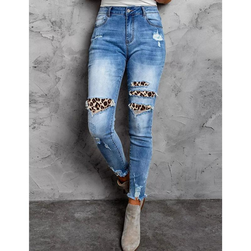 YYFS Damesmode slanke rechte jeansbroek XXL