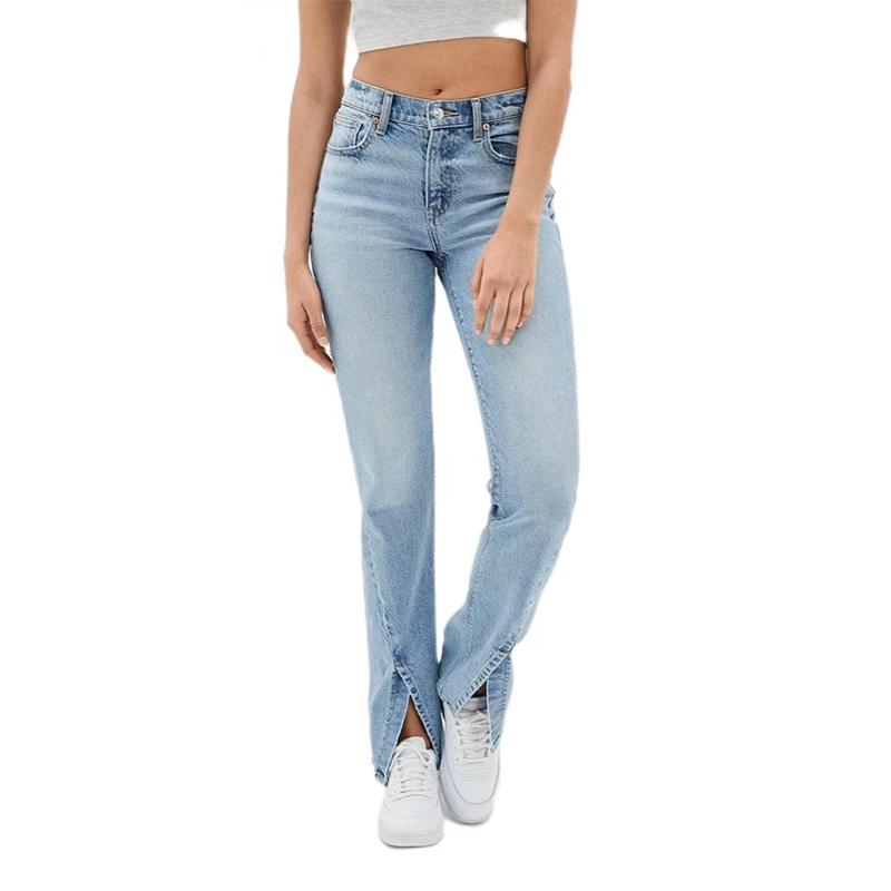 Omena 2023 Nieuwe slanke flare-jeans met split 2XL blauw