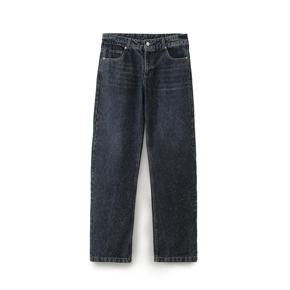 VantaGoods Damesmode Denimjack & Hoge Taille Rechte Broek Pak 8197003 8197002 Small