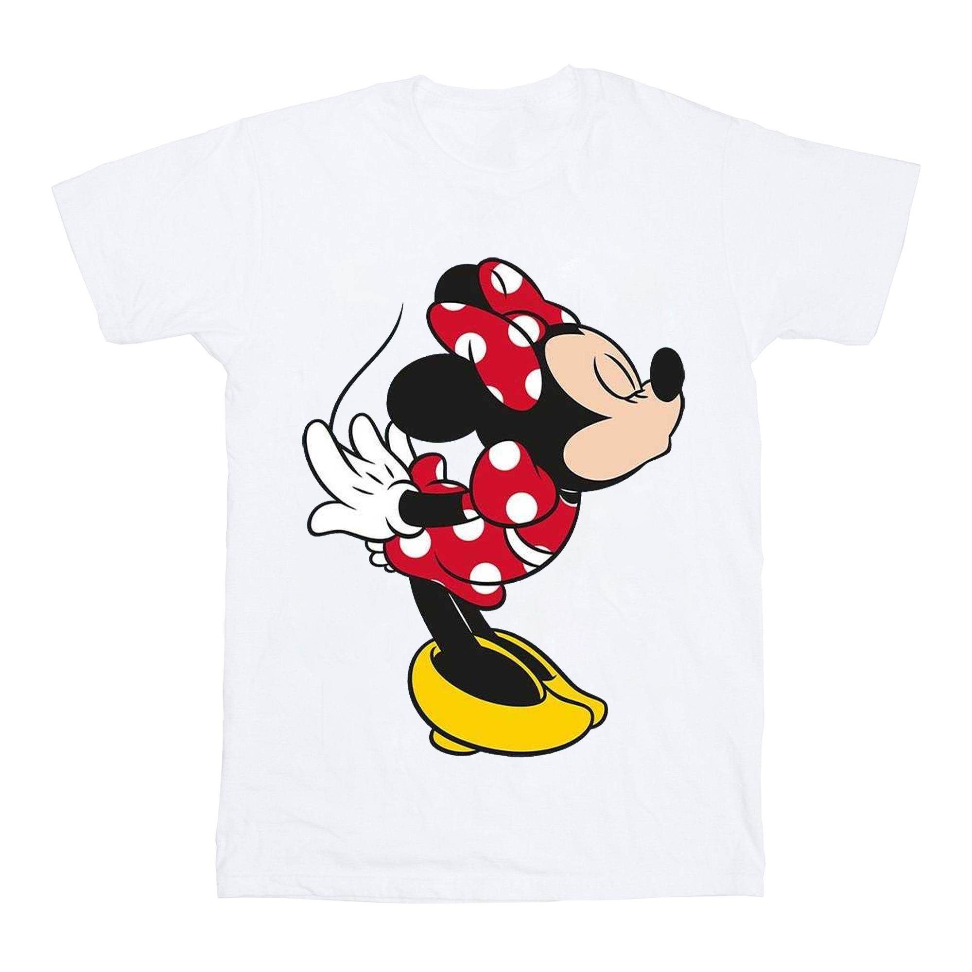 Disney meisjes Minnie Mouse Split Kiss katoenen T-shirt 9-11 Years wit