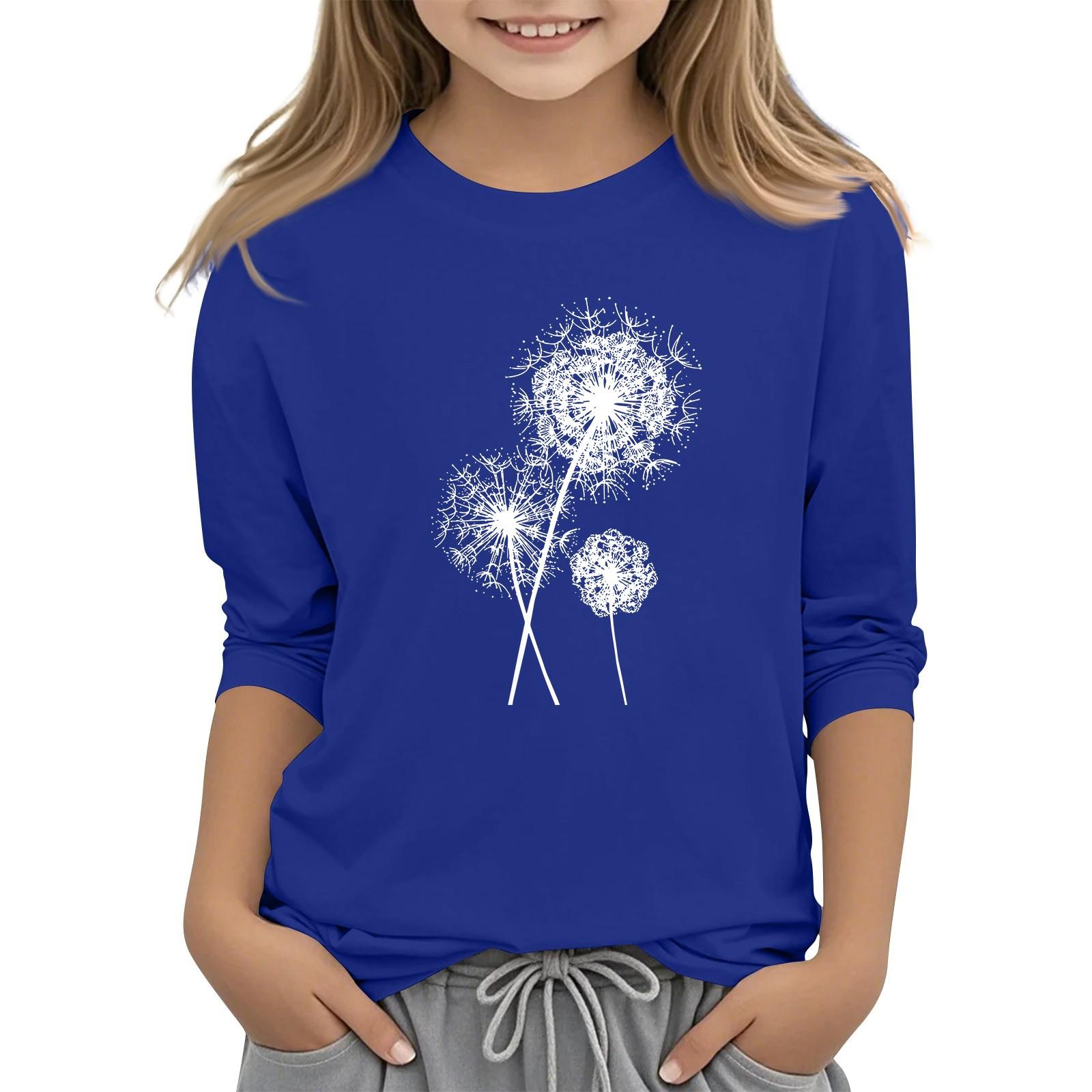Chicago Rose Children's 7-point sleeved round neck top print fashion casual T-shirt 160