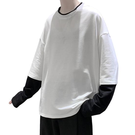 KH55NP Chique Pullover Zachte Heren Herfst Tops Casual Ronde Hals Lente voor Dagelijks Gebruik XL wit