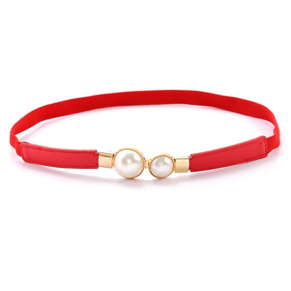JZxiongkun Dunne tailleriem Verstelbare jurkjas Decoratieve tailleband Nieuwe magere taillebandjes Dames rood