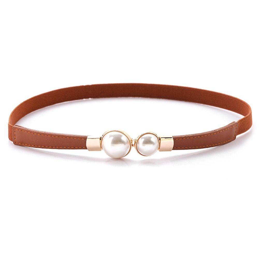 JZxiongkun Dunne tailleriem Verstelbare jurkjas Decoratieve tailleband Nieuwe magere taillebandjes Dames koffie