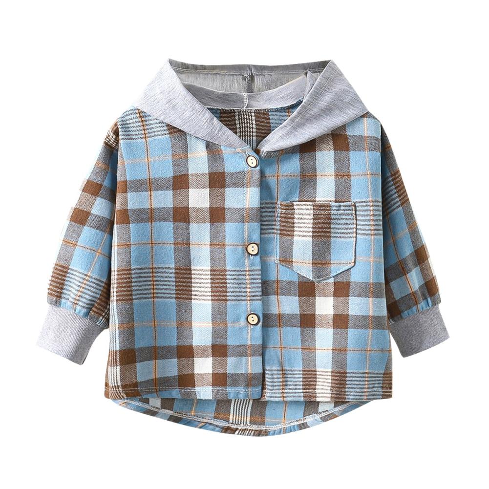 Kidsyuan Peuter Jongens Shirts Met Lange Mouwen Geruite Overhemd Voor Kinderen Lente Herfst Kinderkleding Casual Katoenen Shirts Tops 1-7Y 110