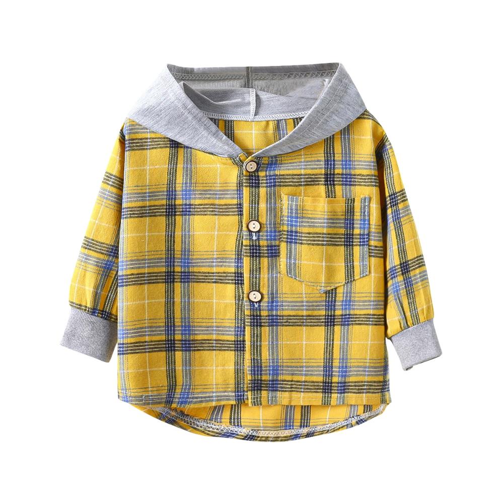 Kidsyuan Peuter Jongens Shirts Met Lange Mouwen Geruite Overhemd Voor Kinderen Lente Herfst Kinderkleding Casual Katoenen Shirts Tops 1-7Y 120