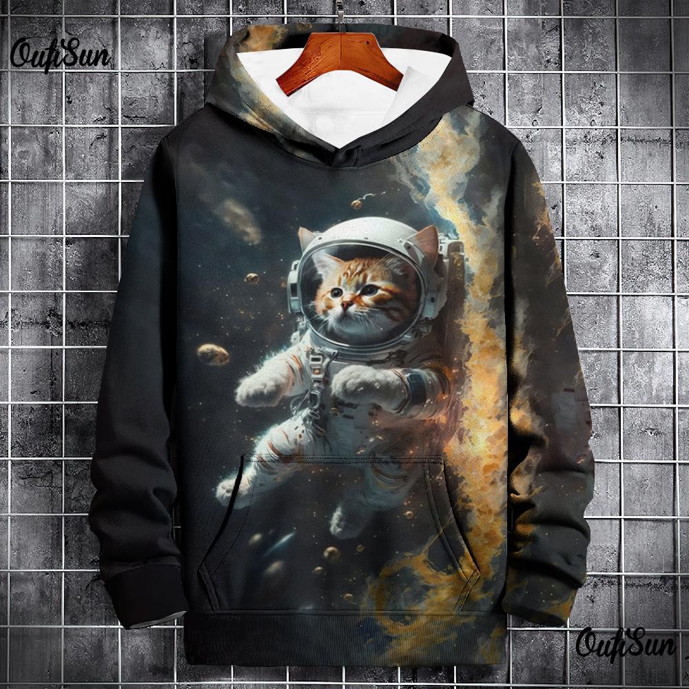 ETST 07 Dierenhoodies voor heren 3D-kattenprint Hoge kwaliteit herenkleding Losse oversized sportkleding Straat Harajuku Pullover Herfsttops 3XL