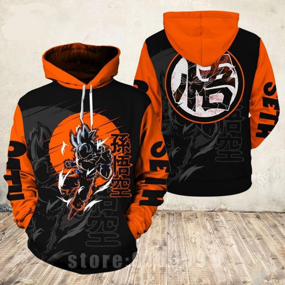 ETST 011 Nieuwe Dragon Ball Z Goku Hoodies DBZ 3D Geprinte Hooded Sweatshirt Heren Geprinte Losse Pullover Hoodie 2XL