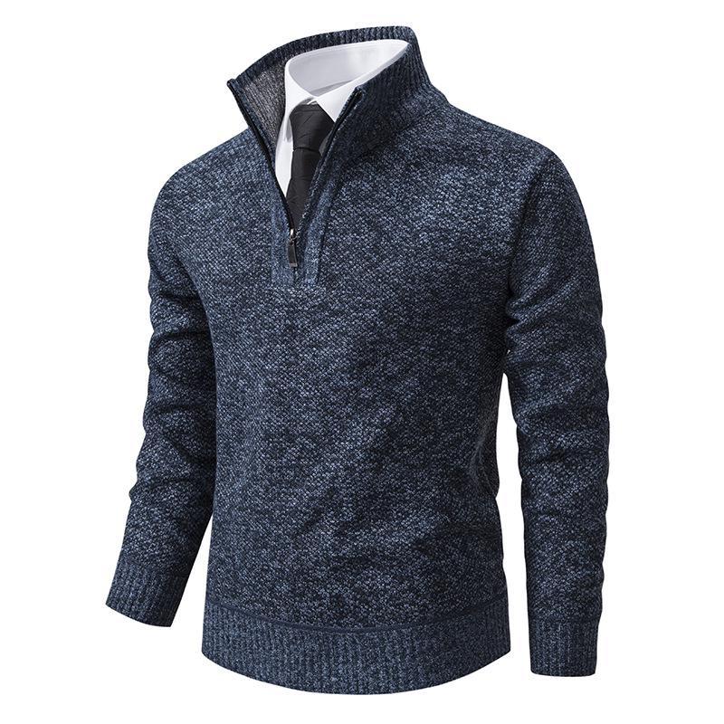 VantaGoods Heren rits half coltrui fluwelen trui: Warme gebreide casual herfst/wintertrui in grote maten L