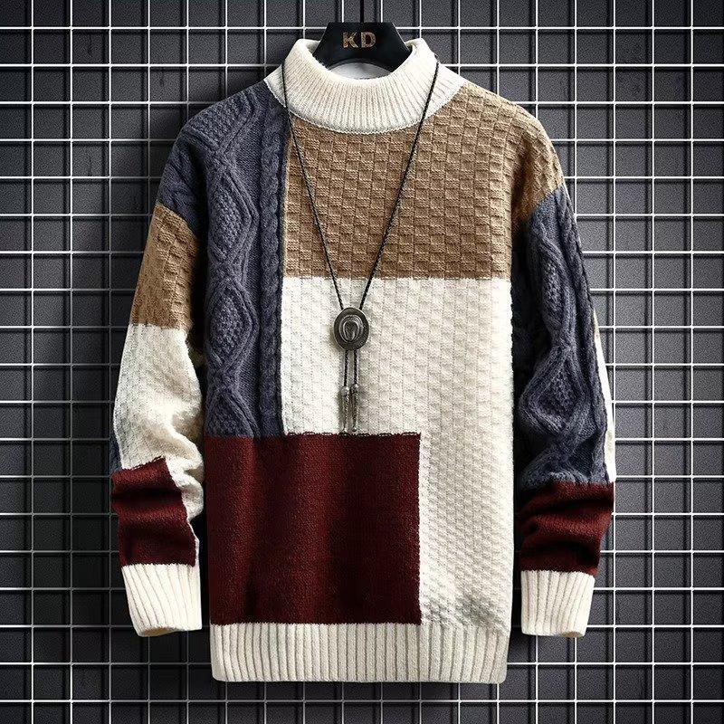 VantaGoods 2023 Heren Herfst/Winter Japans-Koreaanse Splice Trendy Trui XL abrikoos