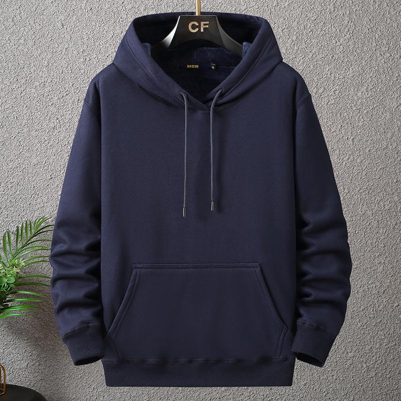 Top Men Wardrobe Heren winter plus size fluwelen hoodie met capuchon - superzacht en comfortabel XL Vloot