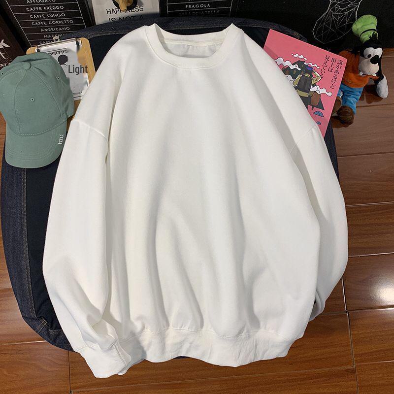VantaGoods Trendy witte sweatshirt met lange mouwen en losse pasvorm voor heren - Lente/herfstmode Medium