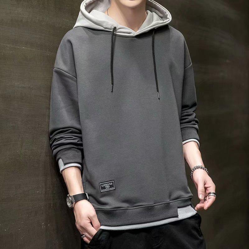 VantaGoods Trendy hoodie voor heren - lente/herfst, all-match, losse pasvorm, casual tweedelige look voor tieners en studenten. M
