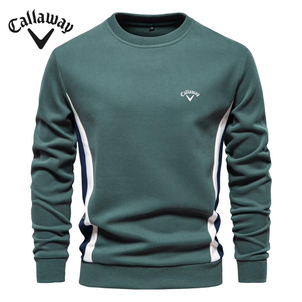Callaway Geborduurde Herfst Nieuwe Heren Lange Mouw Patchwork Hoodie Heren Casual Slim Fit Ronde Hals Sport Pullover XL